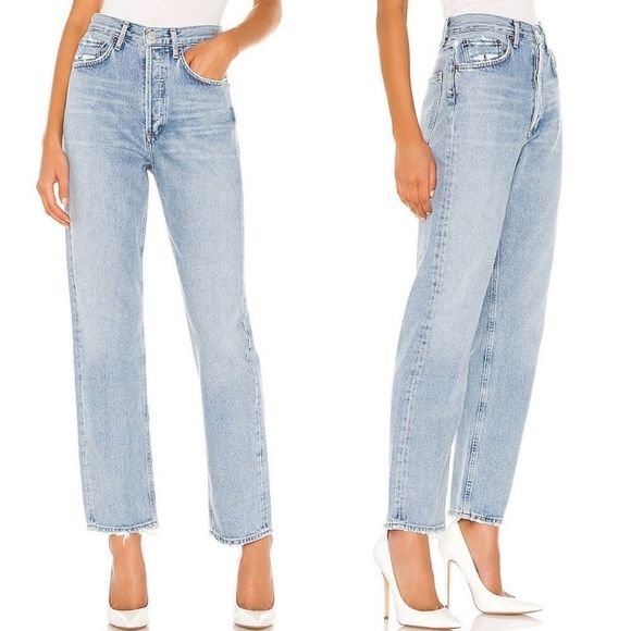AGOLDE 90’s Loose Fit Denim Jeans Blue Mid Rise Size 24 - Picture 1 of 8